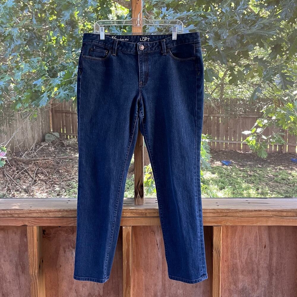 LOFT Women's Modern Slim Jeans Dark Wash Size 16